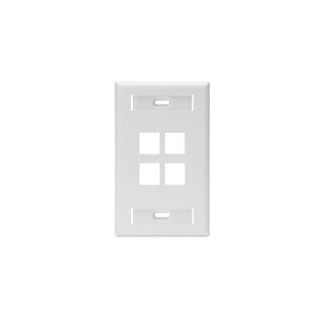 Leviton 4-Port Flush Mount Unloaded, W/Designation Window Quickport 204793
